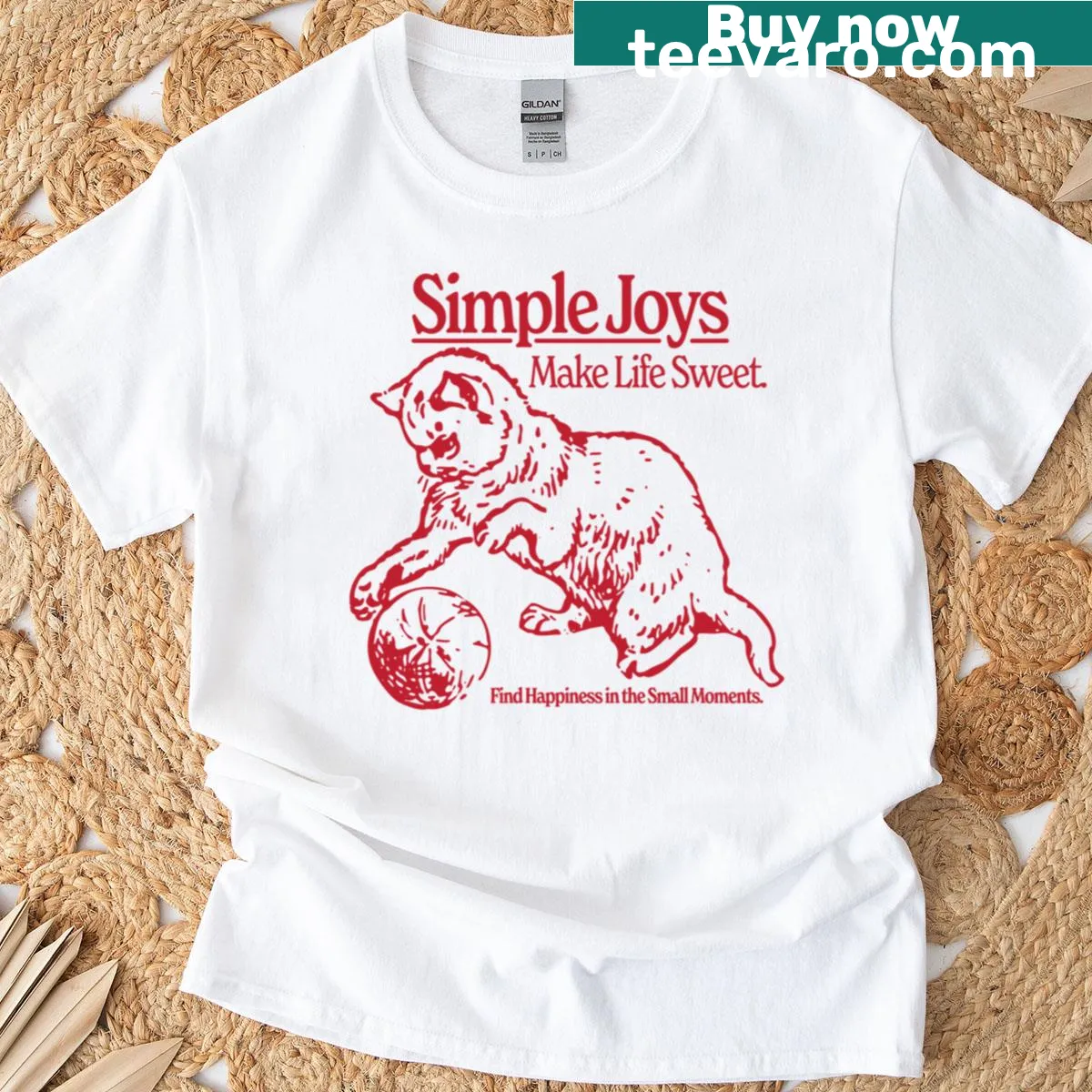 Vintage-style cat graphic with sweet message — on a men's t-shirt