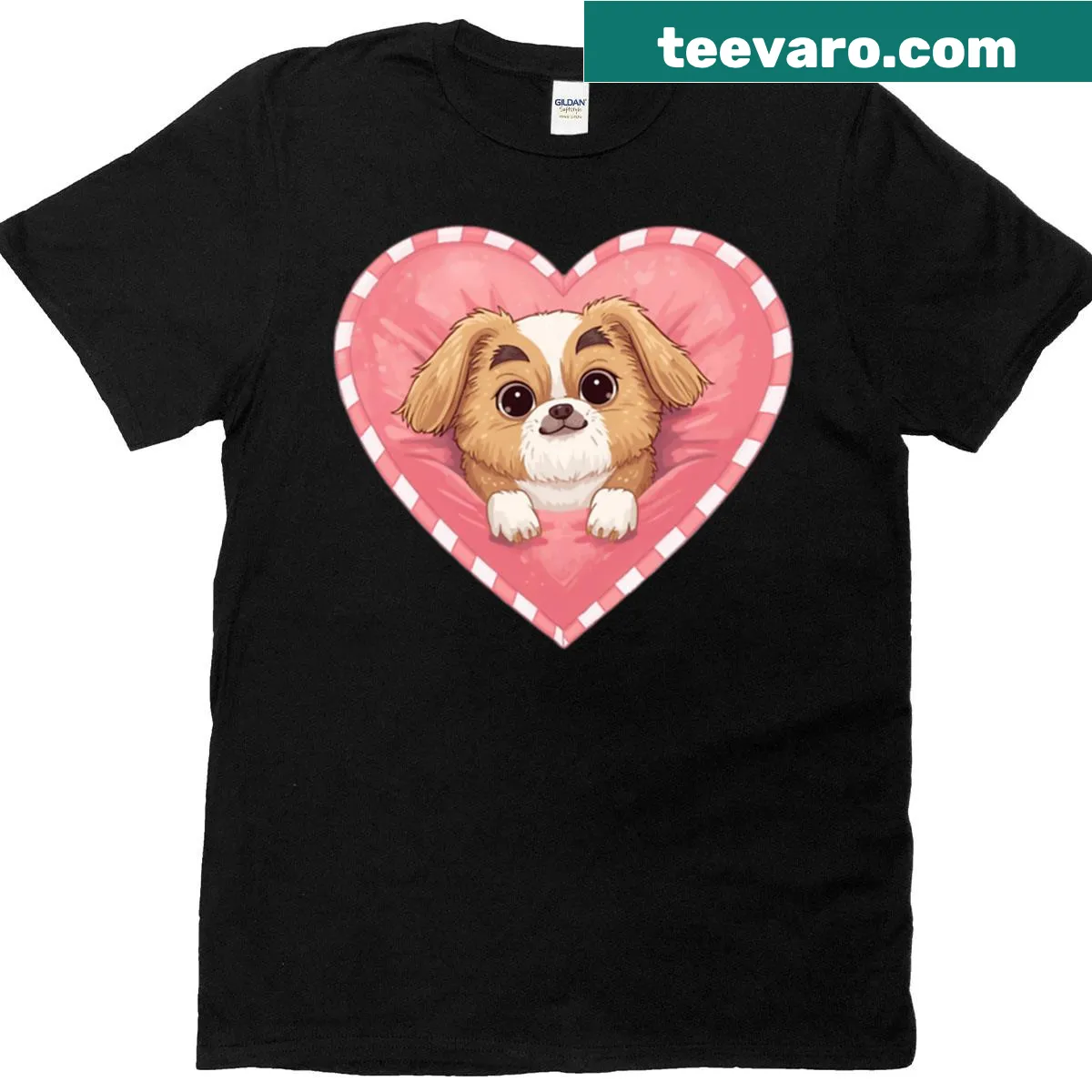 Cute cartoon T-shirt featuring funny dog designs for pet lovers — on a men's t-shirt