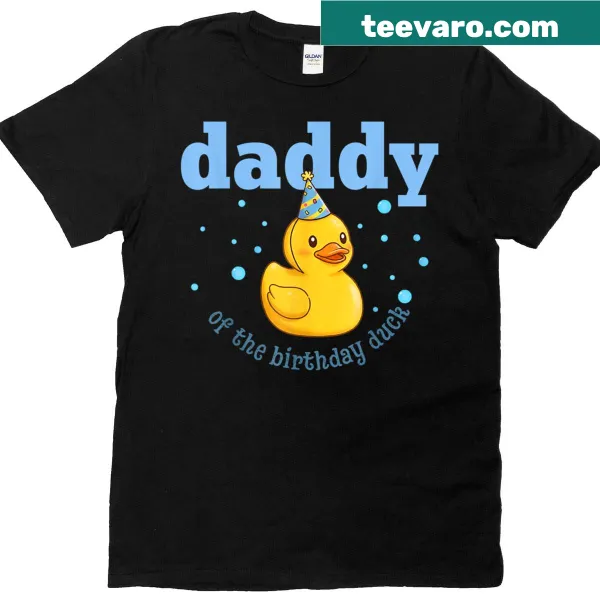 T-shirt with 'Dad of the Birthday Duck' graphic