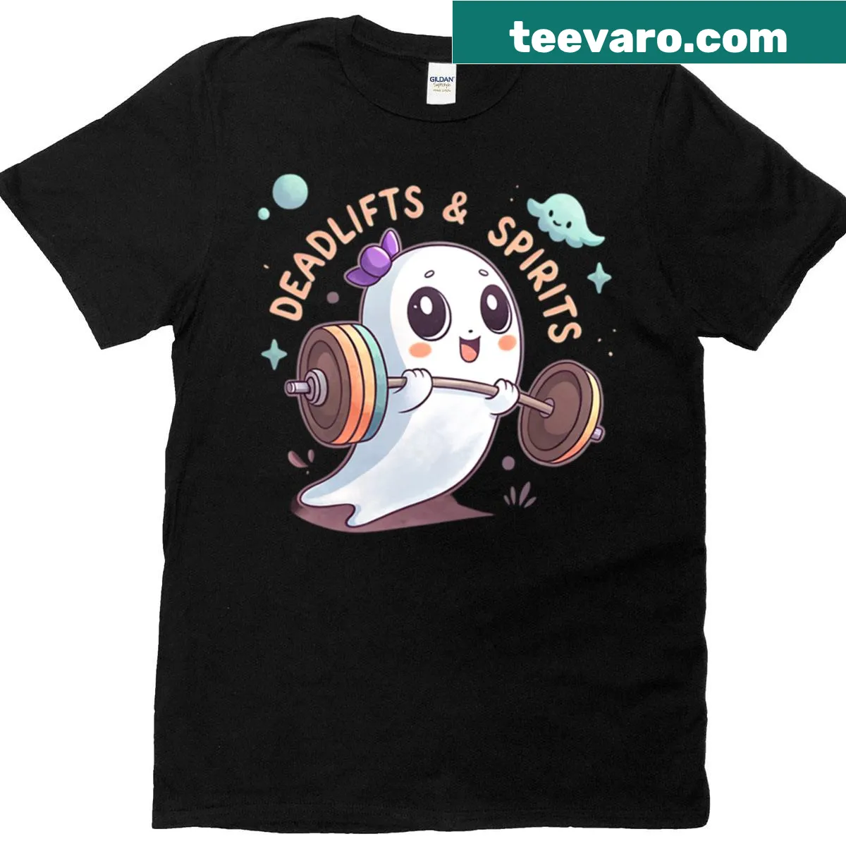 Typography T-shirt that says 'Deadlifts And Spirits' for gym lovers — on a men's t-shirt