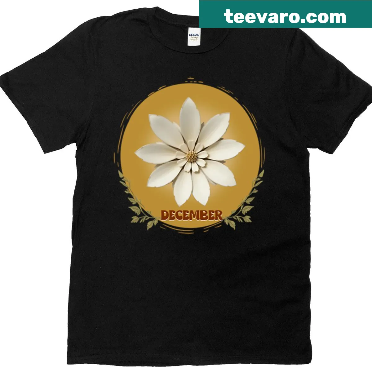 Vintage-style t-shirt featuring a narcissus flower design. — on a men's t-shirt