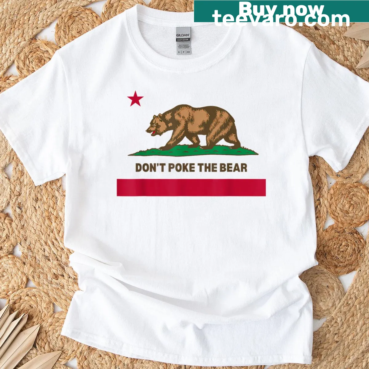 California bear graphic T-shirt with edgy design — on a men's t-shirt
