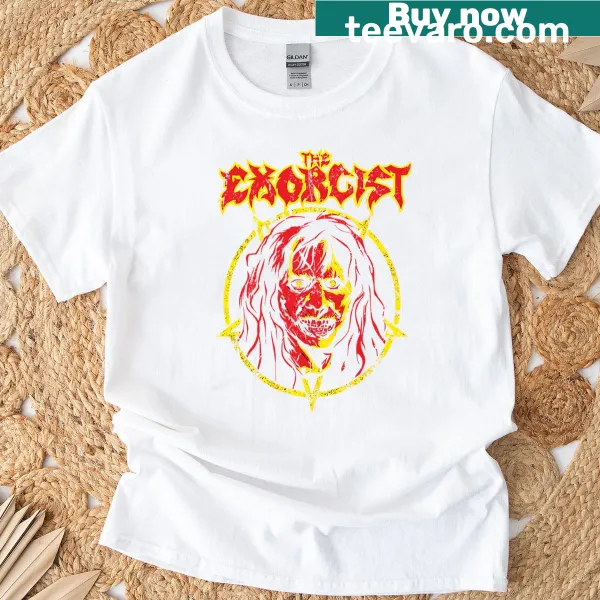 Distressed Exorcist T-shirt featuring a horror-themed graphic
