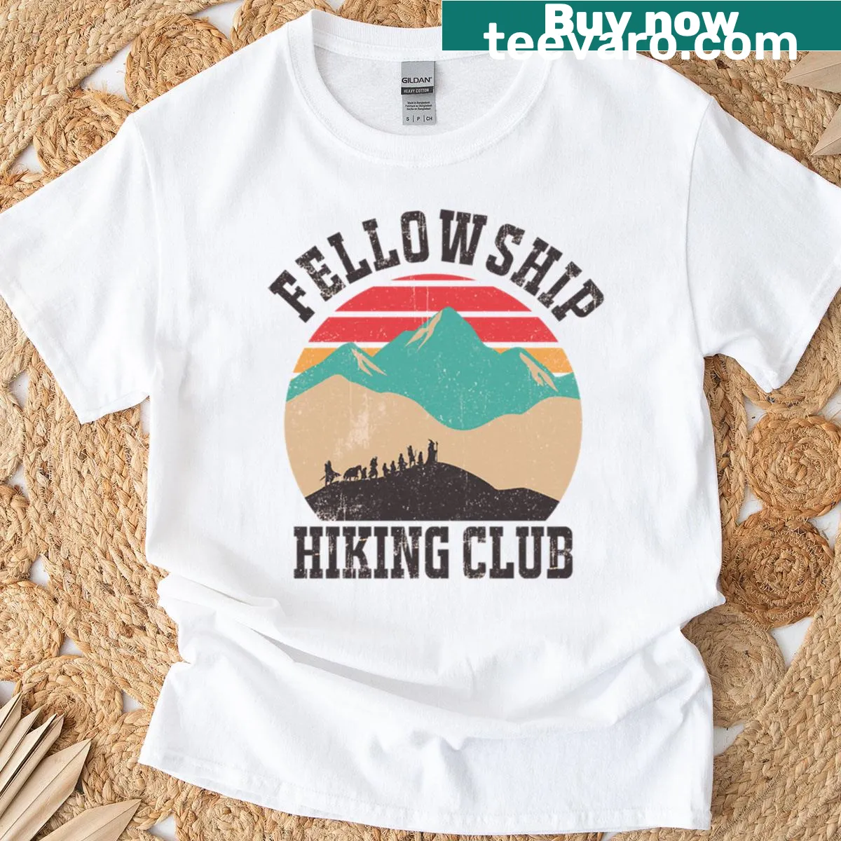 T-shirt featuring a mountain landscape design for hiking enthusiasts — on a men's t-shirt