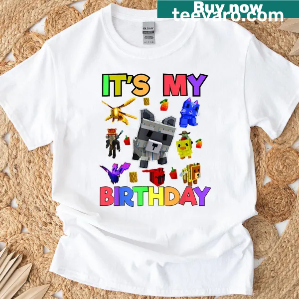 Birthday decoration t-shirt for boys and girls with playful typography