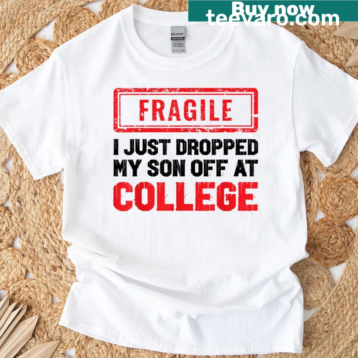 Text shirt with a heartfelt message for parents sending kids to college — on a men's t-shirt