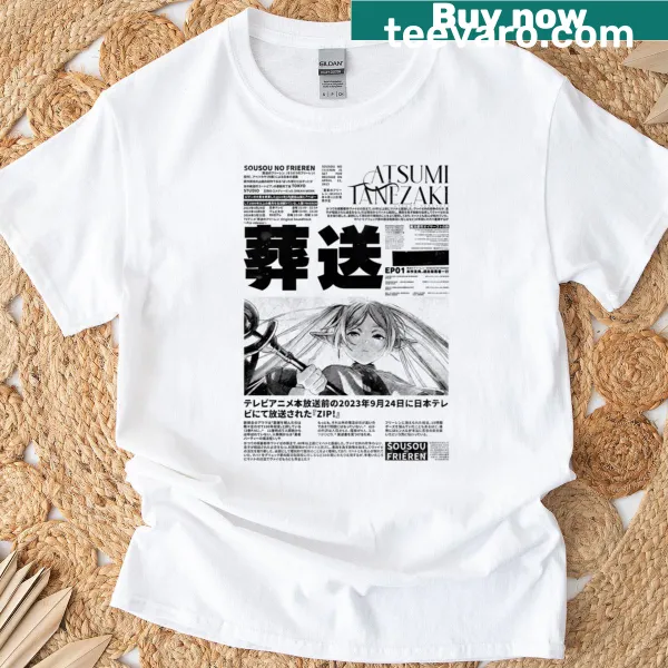 Retro manga art T-shirt inspired by Frieren: Beyond Journey’s End