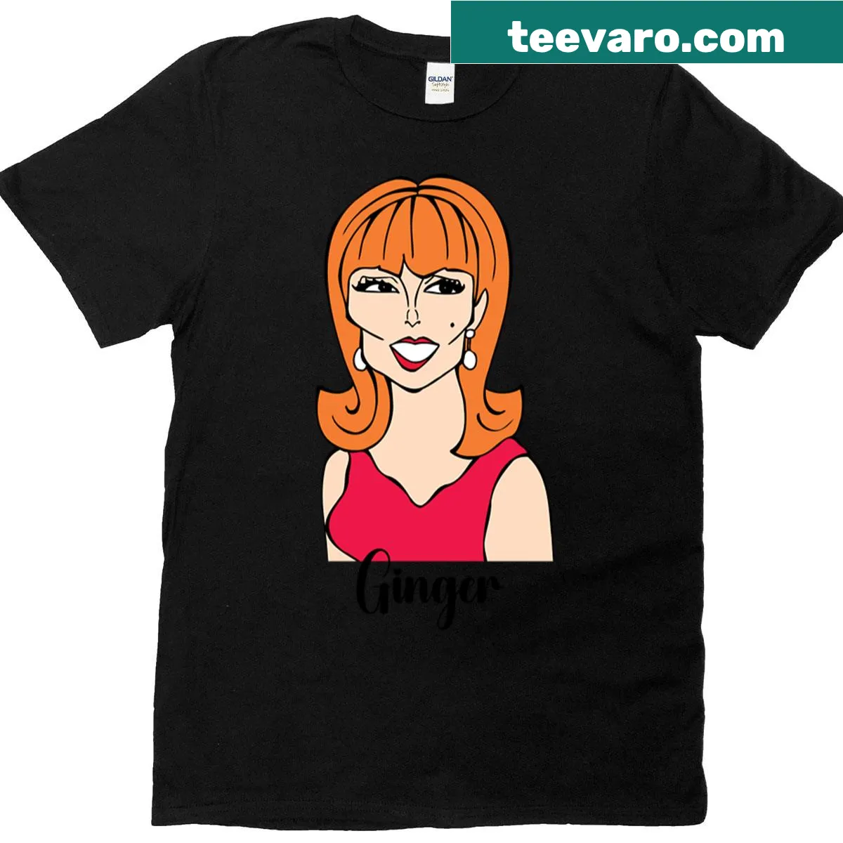 Fan art of Gilligan's Island characters on a nostalgic t-shirt — on a men's t-shirt