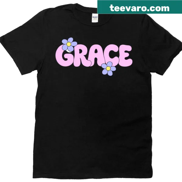 Retro flower power text design oversized t-shirt