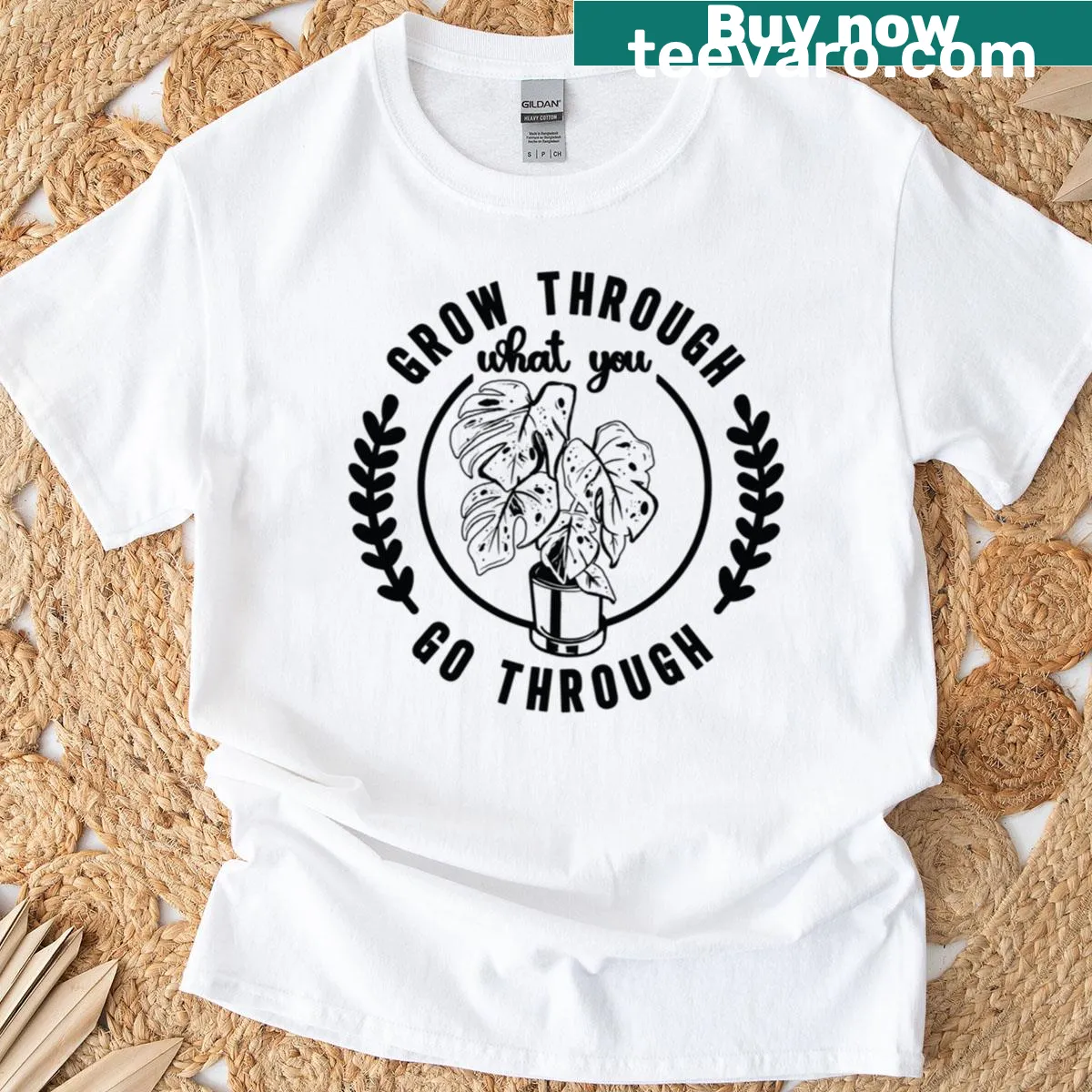 Inspirational Gardener T-shirt with the quote about growth — on a men's t-shirt