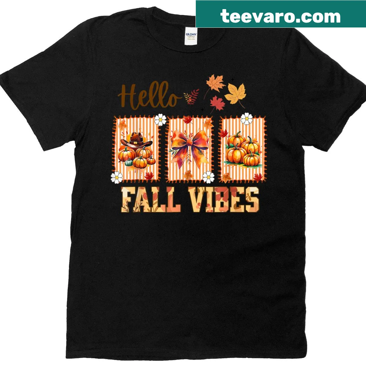 Thanksgiving t-shirt with pumpkin spice and coquette bow design — on a men's t-shirt