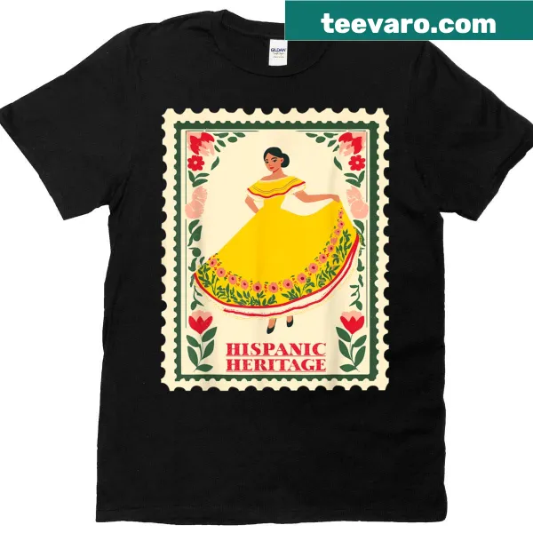 T-shirt featuring a folk art inspired design celebrating Hispanic heritage.