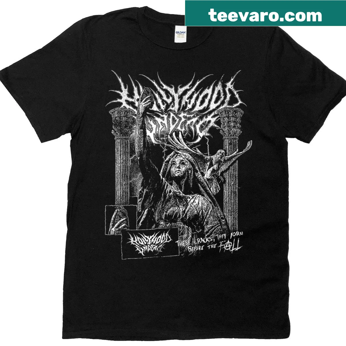 Official Hollywood Undead merchandise tour t-shirt — on a men's t-shirt