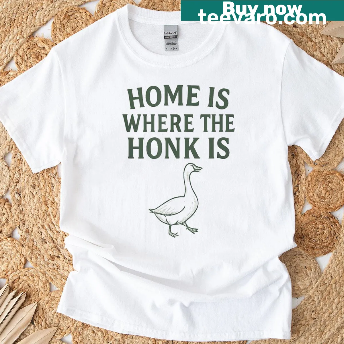 Text design: Home Is Where The Honk Is — on a men's t-shirt