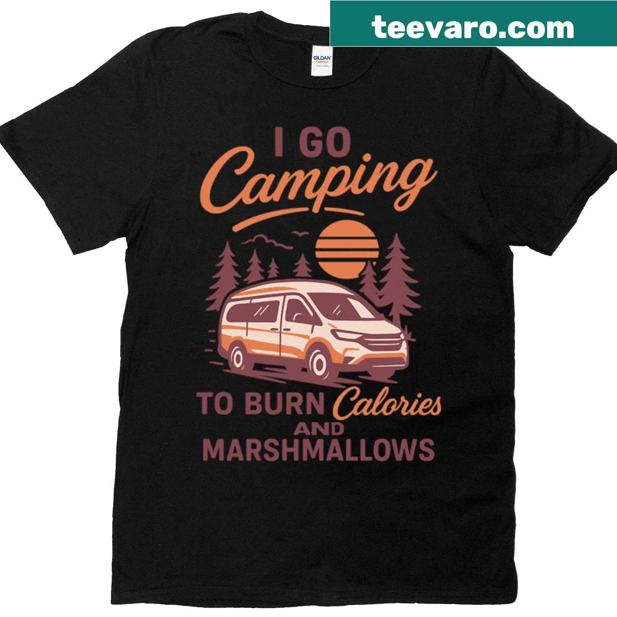 Funny camping T-shirt with an outdoor adventure theme — on a men's t-shirt