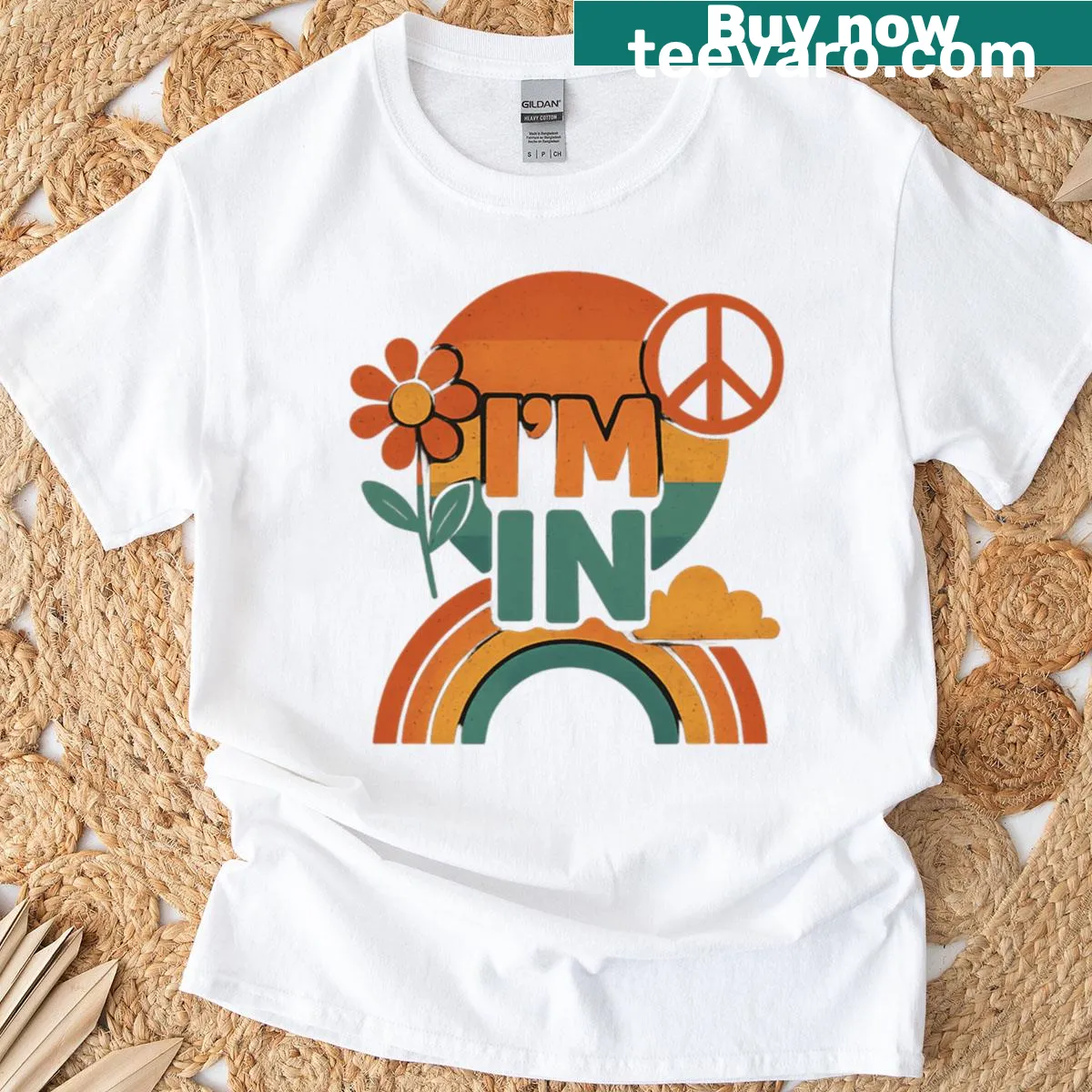 Retro typography T-shirt with vintage design — on a men's t-shirt