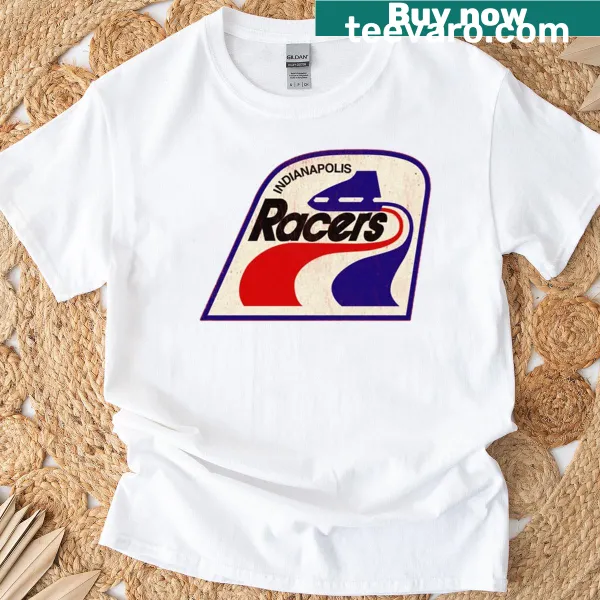 Vintage oversized t-shirt featuring Indianapolis Racers hockey logo