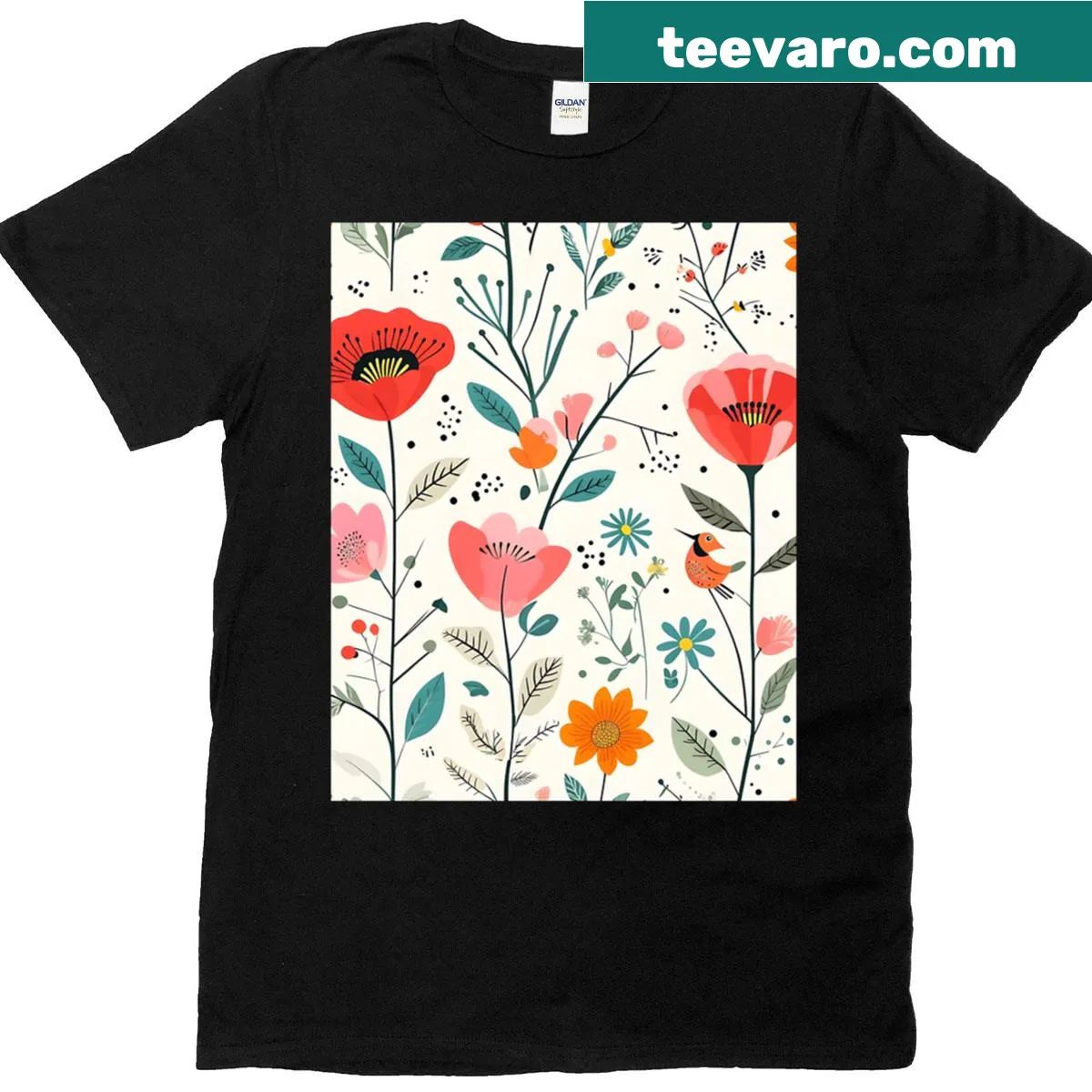 Close-up graphic of a mechanical watch movement on T-shirt — on a men's t-shirt