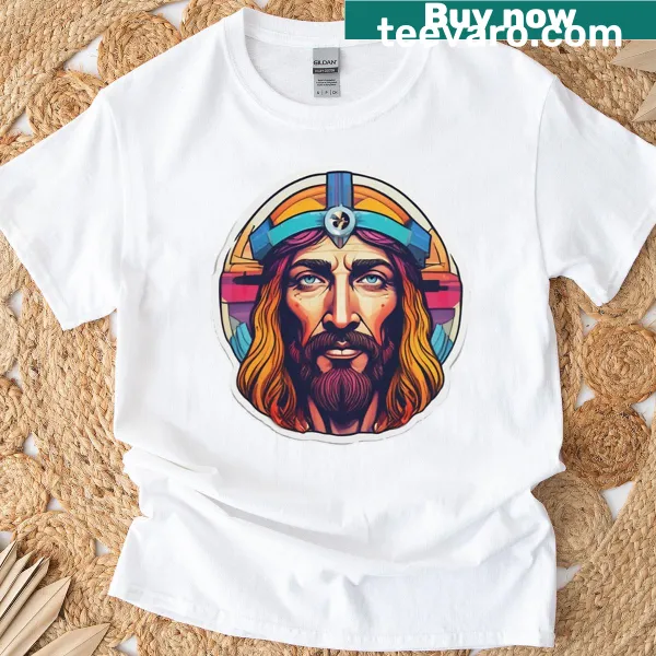 Serene Jesus illustration on faith-themed T-shirt