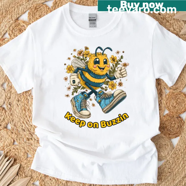 Playful Keep On Buzzin T-shirt with engaging typography