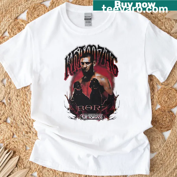 Khamzat Chimaev 'Borz Tour 20' t-shirt featuring dynamic graphic
