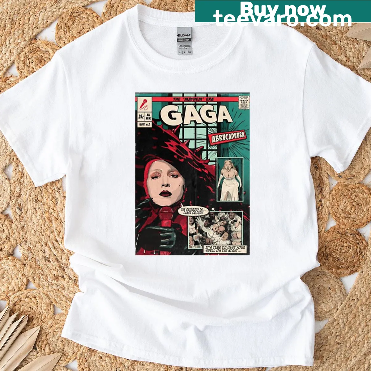 Oversized T-shirt with Lady Gaga vintage poster design — on a men's t-shirt