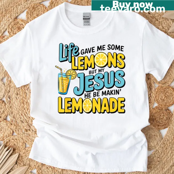 Funny t-shirt with a humorous phrase about life and faith