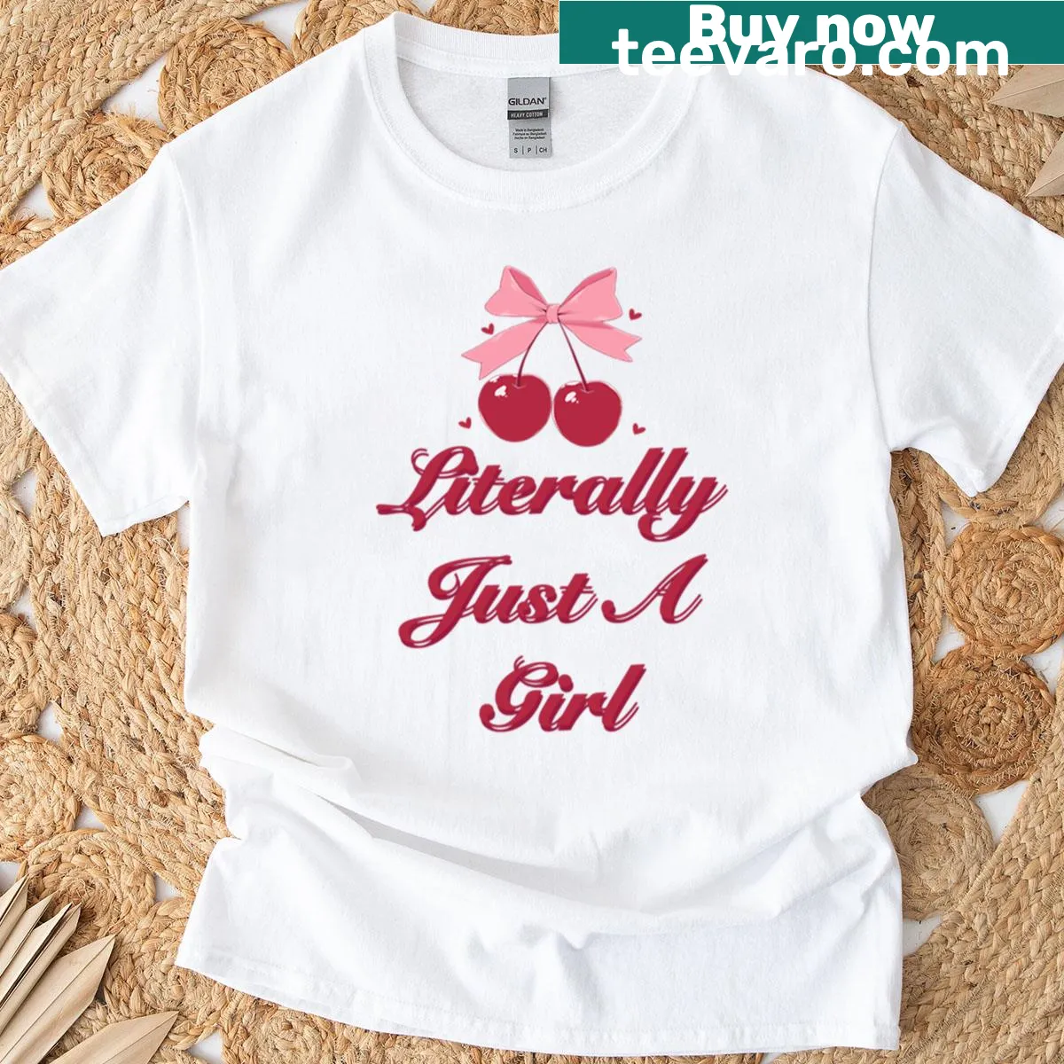 Oversized T-shirt with the text 'Literally Just A Girl' — on a men's t-shirt