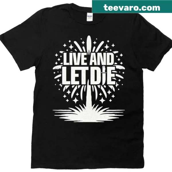 Oversized T-shirt with 'Live And Let' text in clean typography