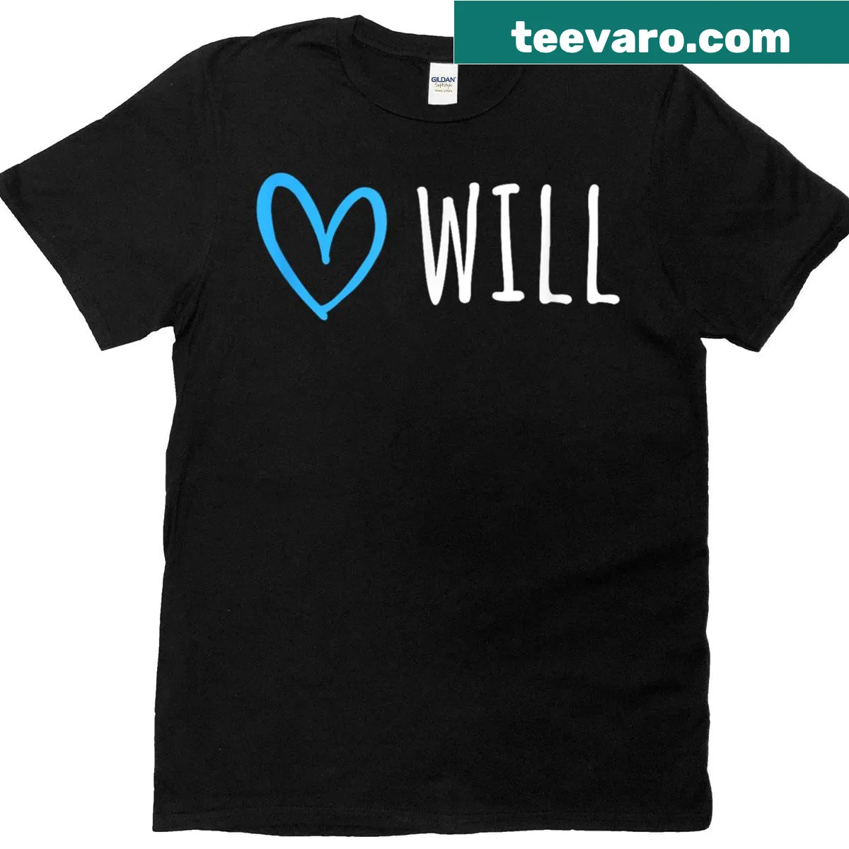 Heartfelt typography design expressing love for Will — on a men's t-shirt
