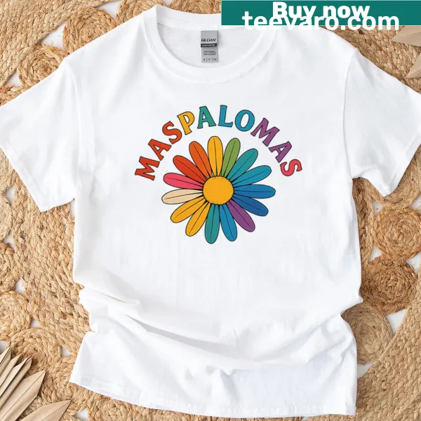 Vintage daisy pride t-shirt with rainbow flowers and retro text