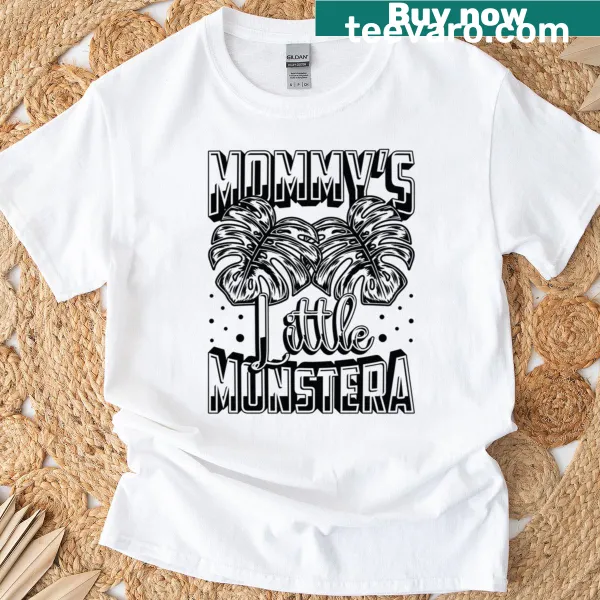 Illustrated oversized t-shirt with Monstera plant design and loving text