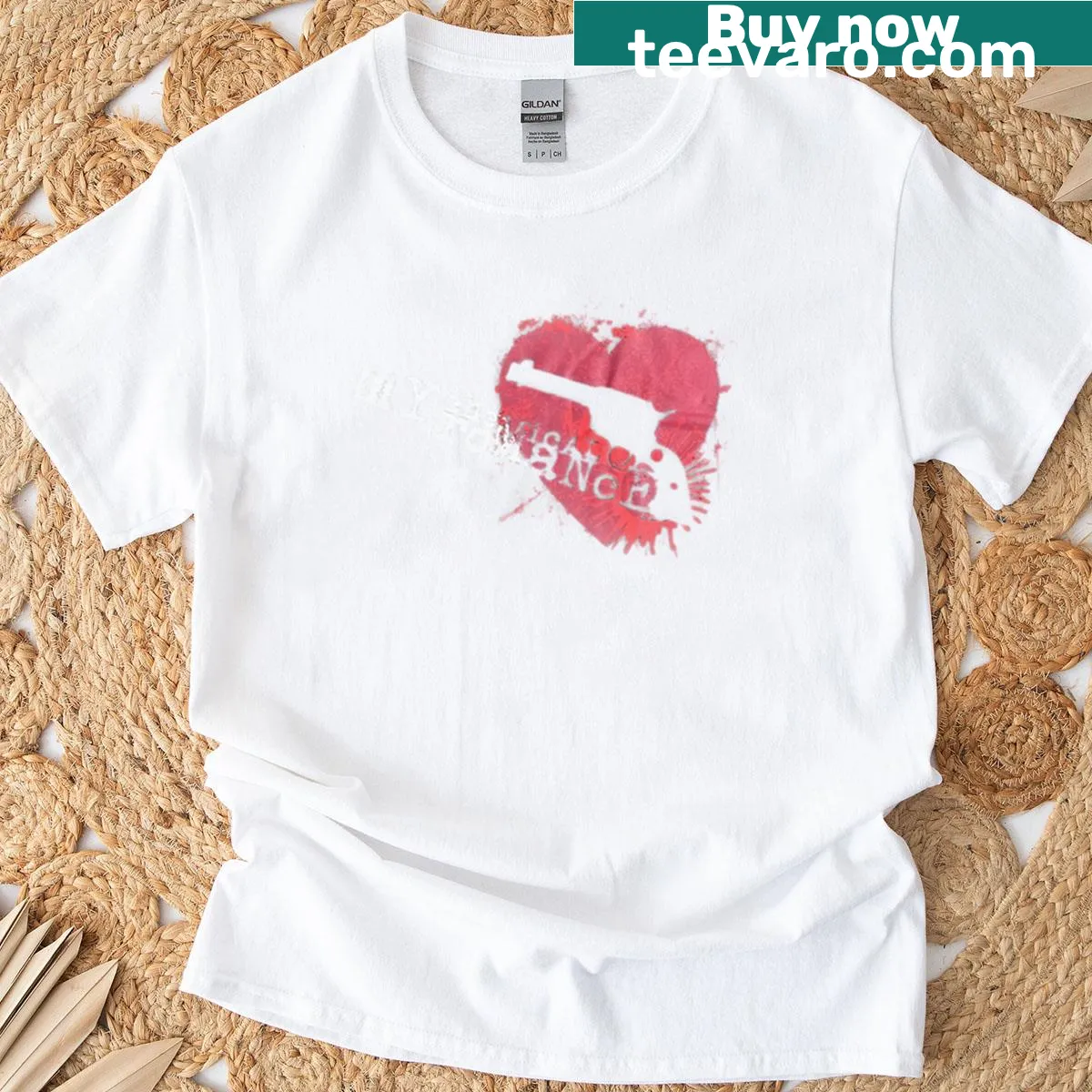 Vintage My Chemical Romance graphic on an oversized T-shirt — on a men's t-shirt