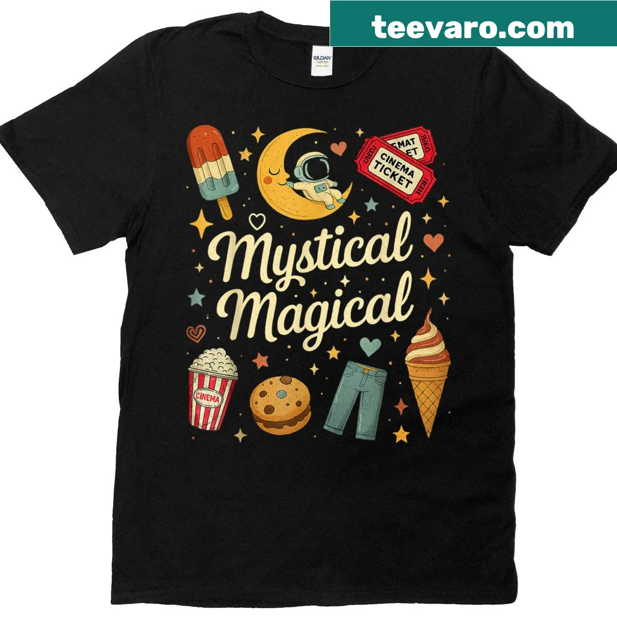 Whimsical T-shirt celebrating country life and magic — on a men's t-shirt