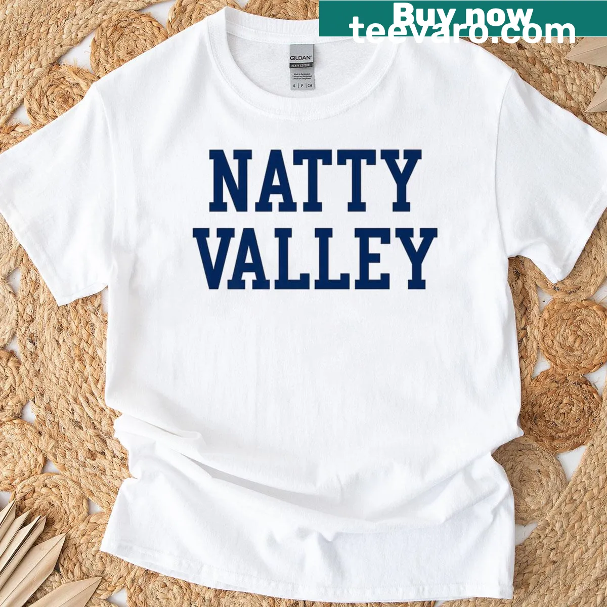 Bold fan spirit typography design on Natty Valley T-shirt — on a men's t-shirt