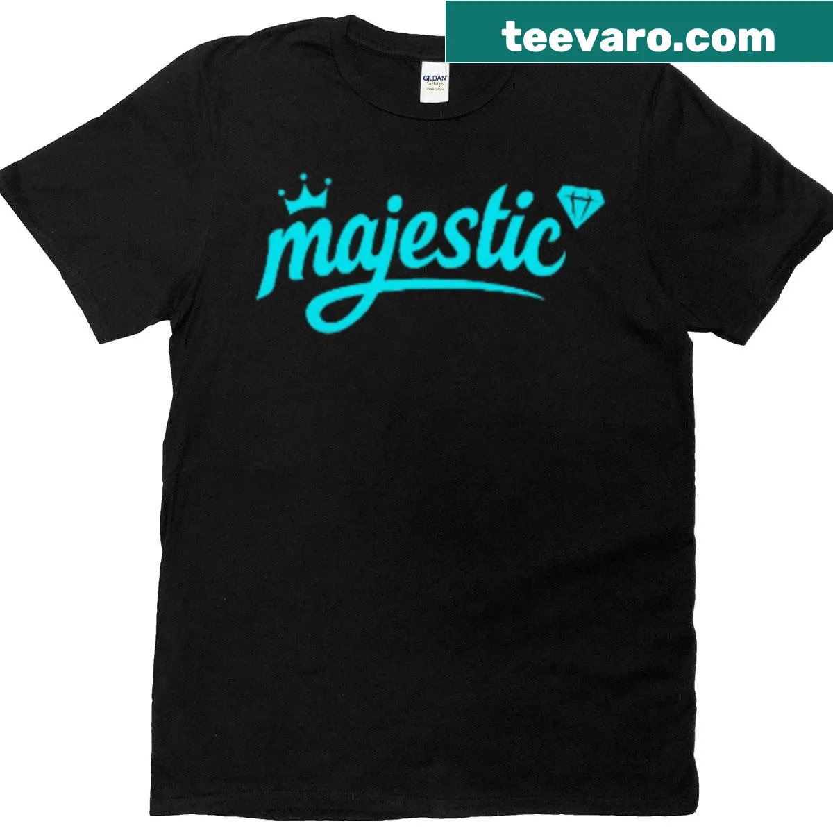 Oversized t-shirt with bold typographic design featuring New Wave Majestic Upgrade — on a men's t-shirt