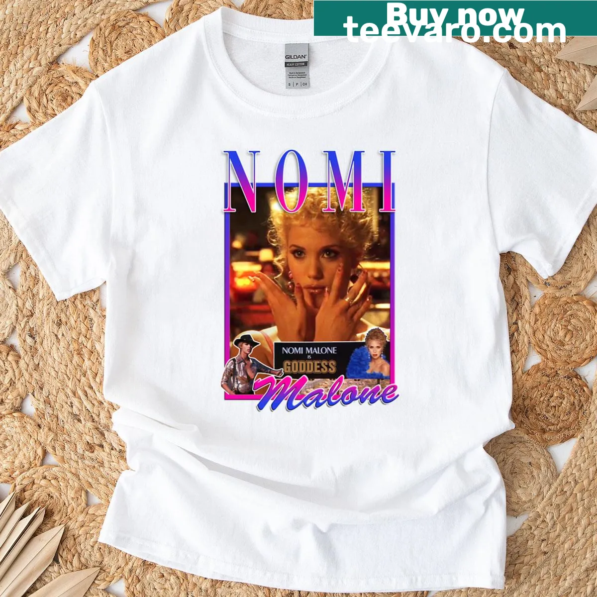 Illustrative t-shirt tribute to the film Showgirls for movie fans. — on a men's t-shirt