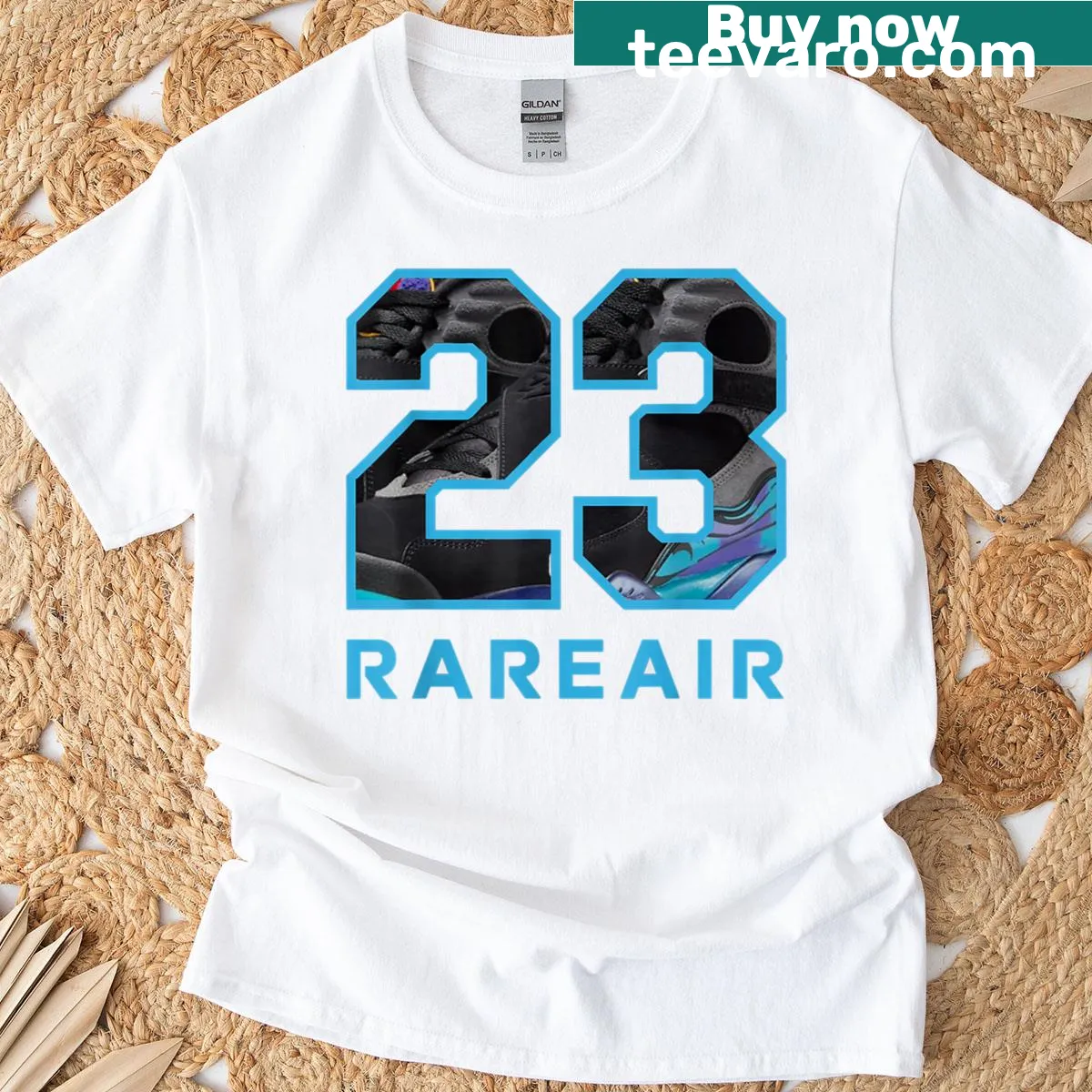 Graphic tee featuring numbers 23 and 8 in a unique layout — on a men's t-shirt