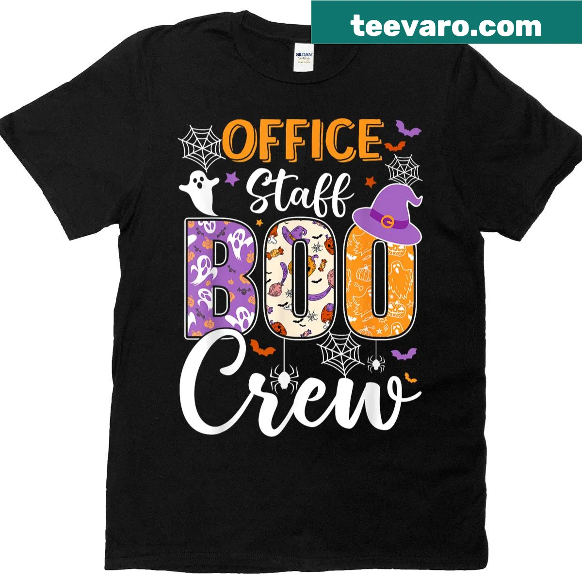 Funny Office Staff Boo Crew Halloween T-shirt — on a men's t-shirt