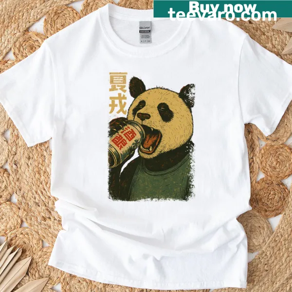 Cute panda graphic on a casual T-shirt