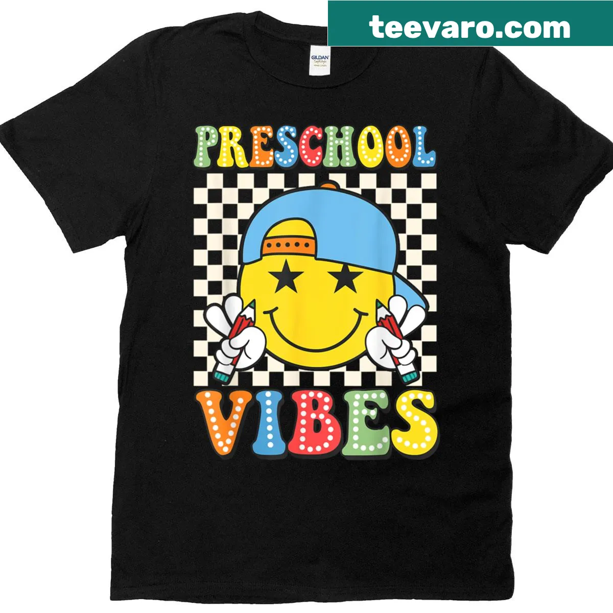 Kids t-shirt featuring a fun preschool theme for back to school — on a men's t-shirt