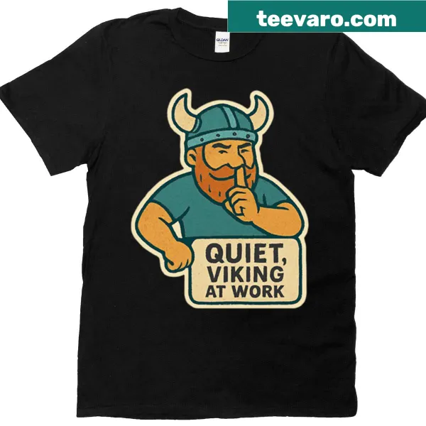 Vintage minimalist T-shirt featuring a quiet Viking graphic