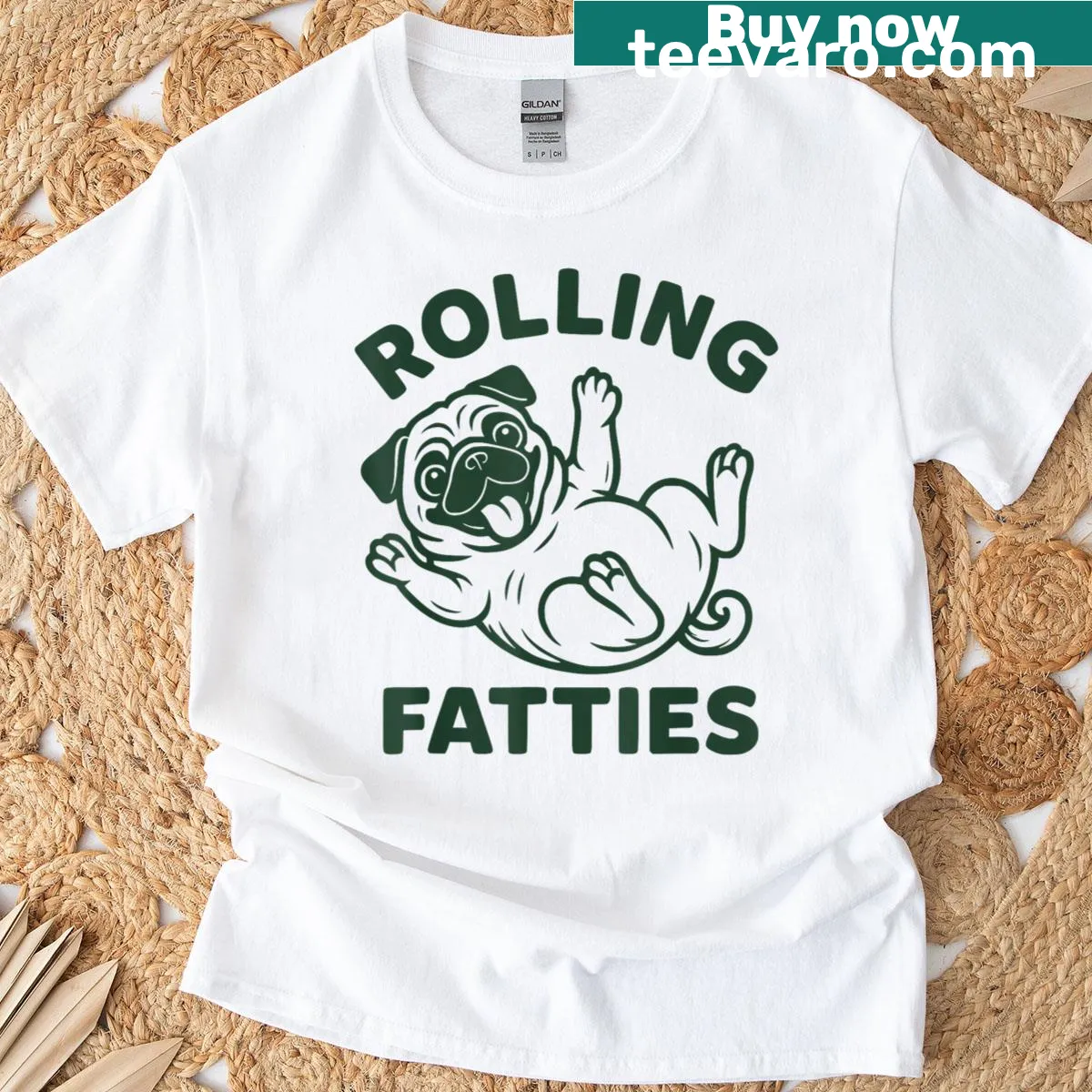 Funny pug meme graphic on a t-shirt — on a men's t-shirt