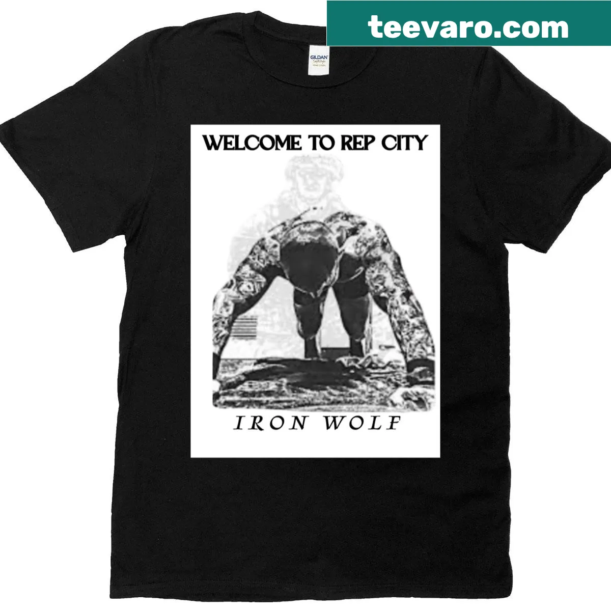 Bold typography Rep City t-shirt showcasing city pride — on a men's t-shirt