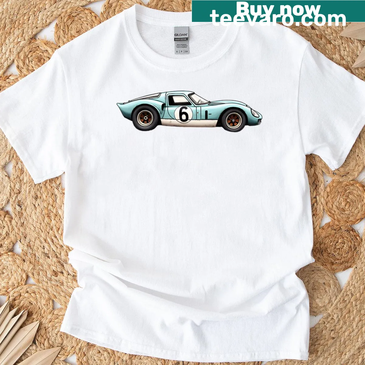 Vintage racing graphic on a Retro Racer T-shirt — on a men's t-shirt