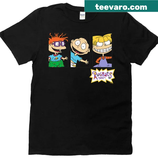 Vintage Rugrats t-shirt featuring Chuckie, Tommy, and Angelica panels