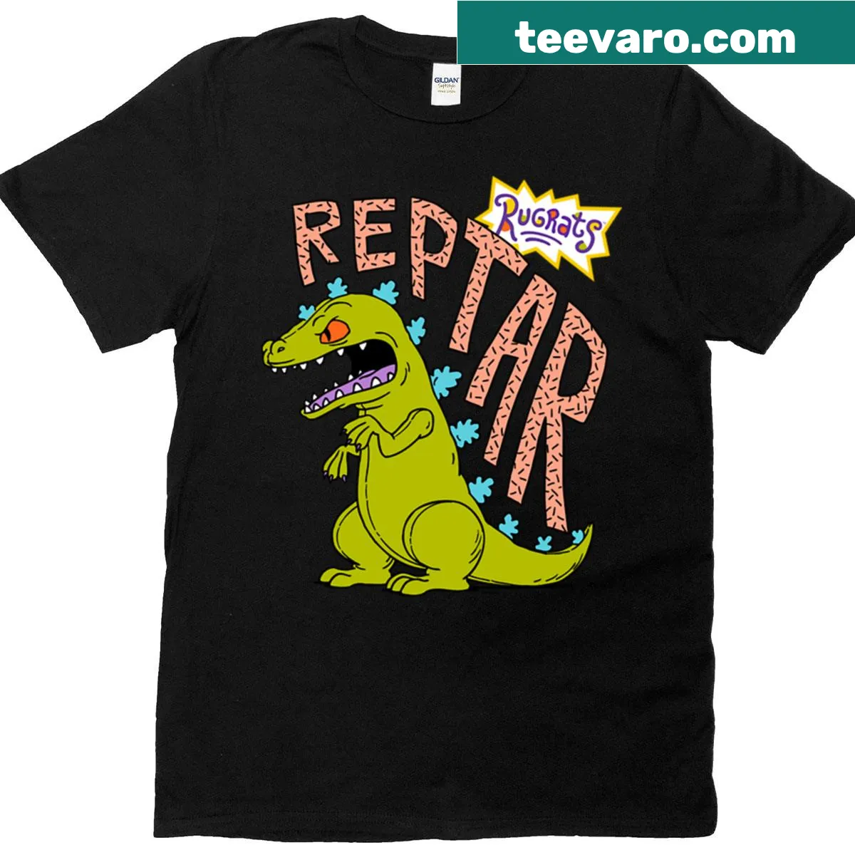 Retro Reptar portrait on a vintage distressed T-shirt. — on a men's t-shirt