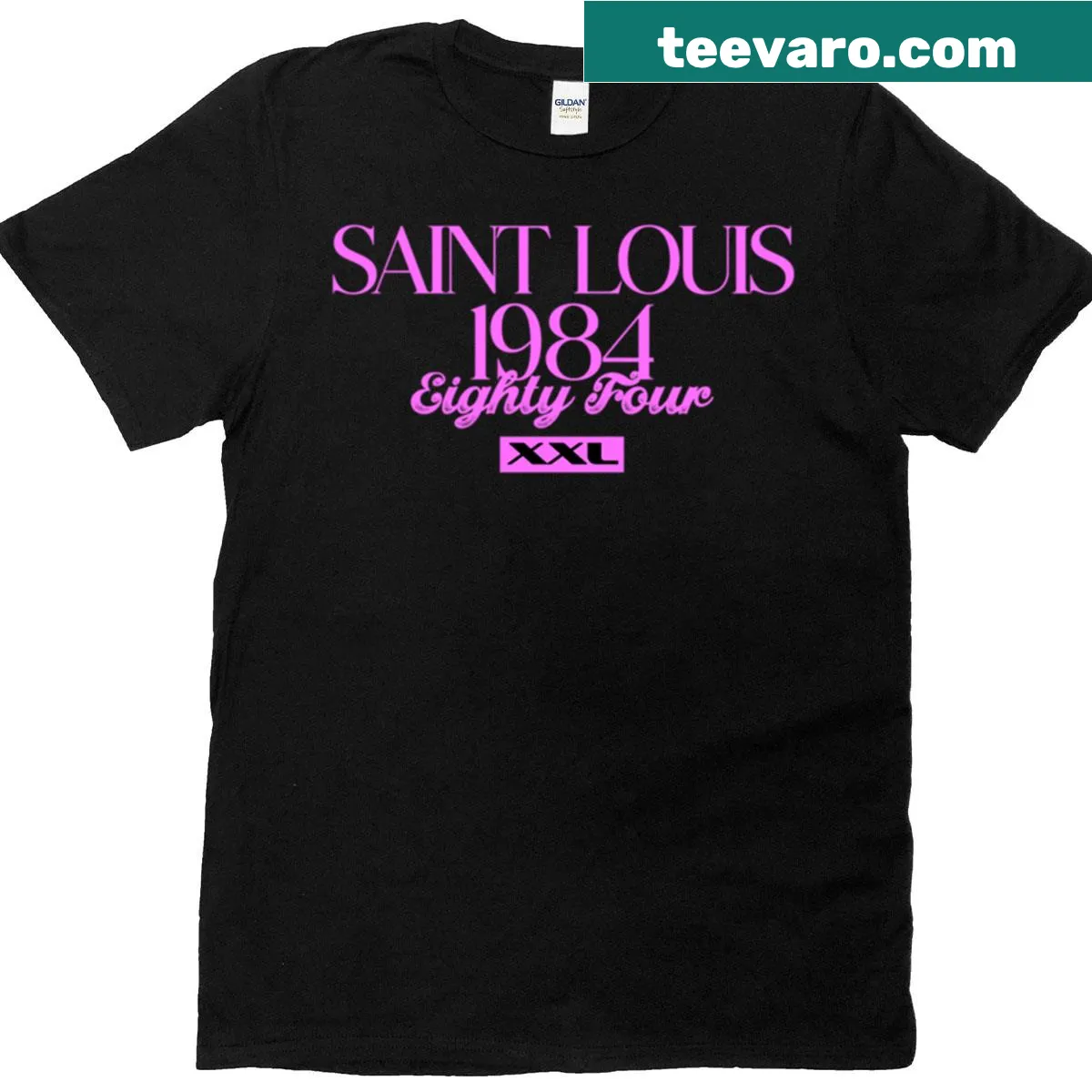 Oversized vintage t-shirt with retro typography for St. Louis — on a men's t-shirt