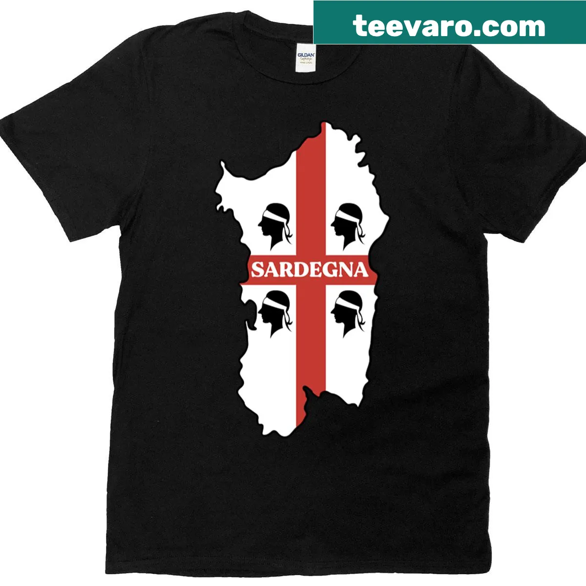 Oversized T-shirt displaying an illustrated map of Sardinia — on a men's t-shirt