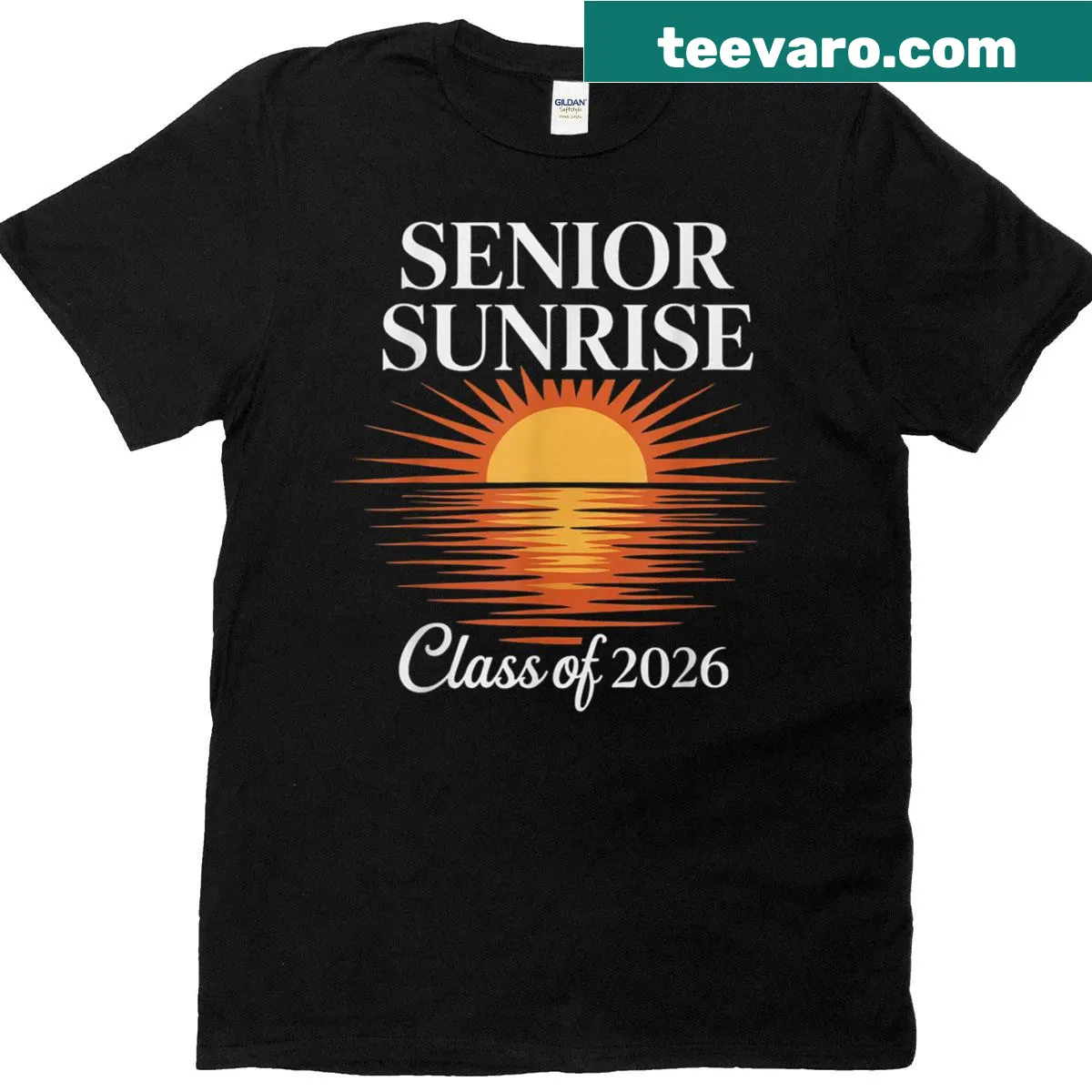 Graduation t-shirt for Senior Sunrise 2026 with class year printed — on a men's t-shirt